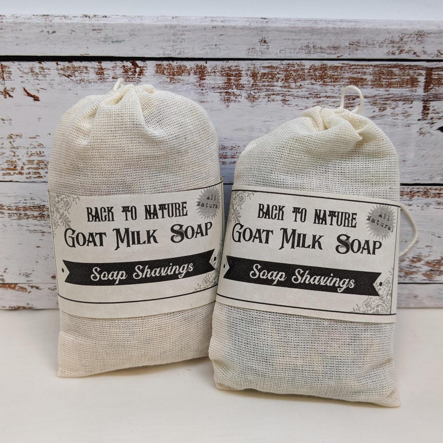 Goat Milk Soap Shavings in muslin bag