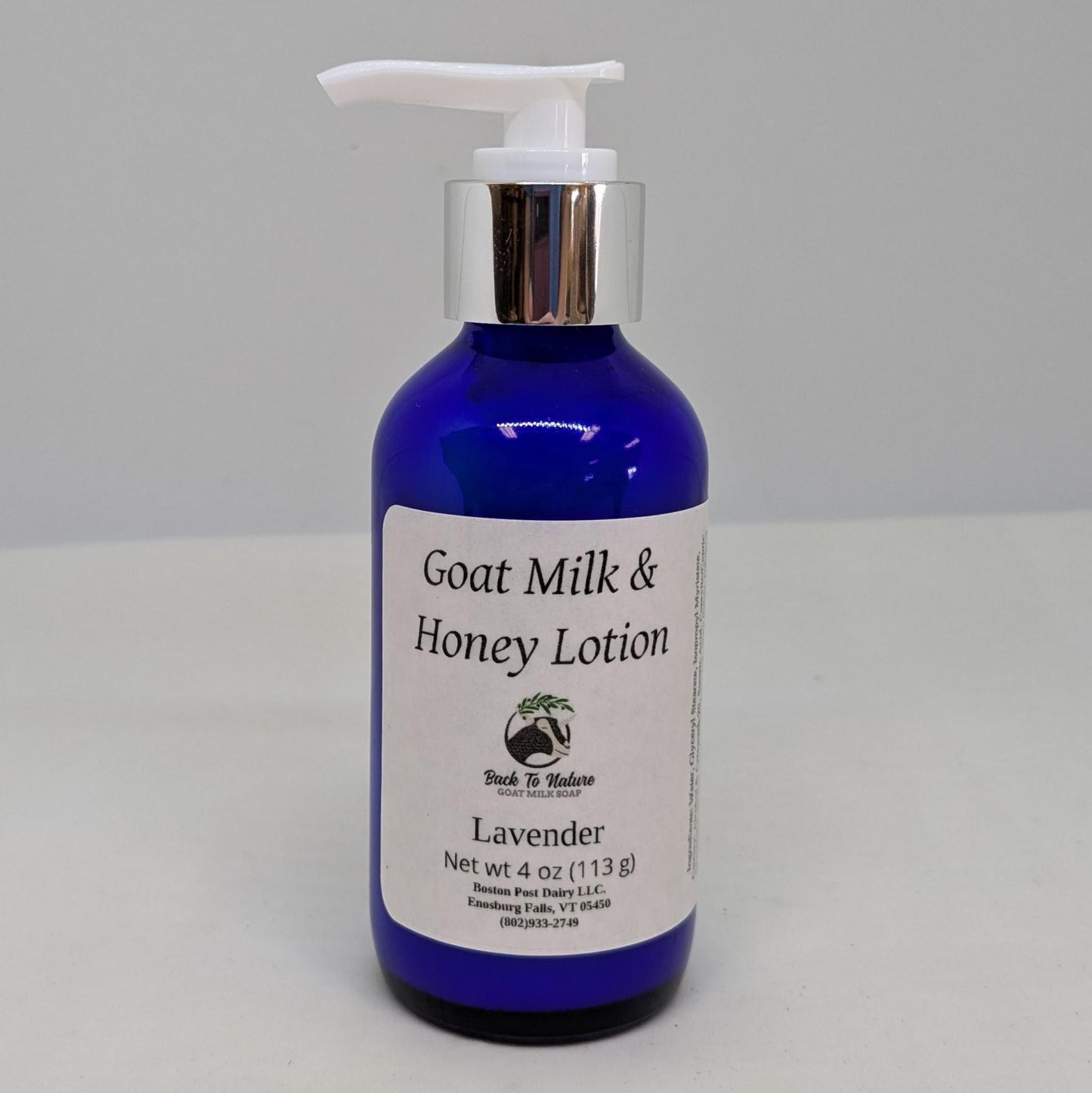 Goat Milk & Honey Lotion 4 oz Glass pump