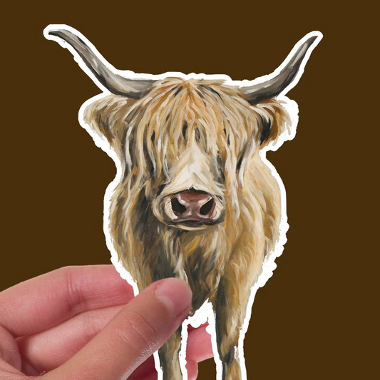 Highland Cow, standing "sticker" 4"
