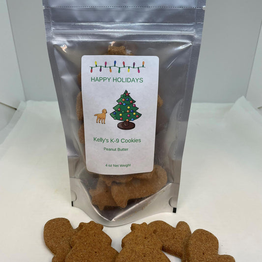 kelly's K-9 Cookies Peanut Butter Holiday shapes dog biscuits