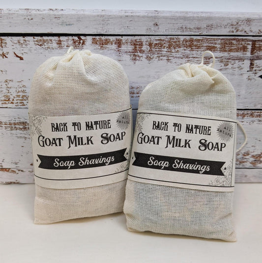 Goat Milk Soap Shavings in muslin bag