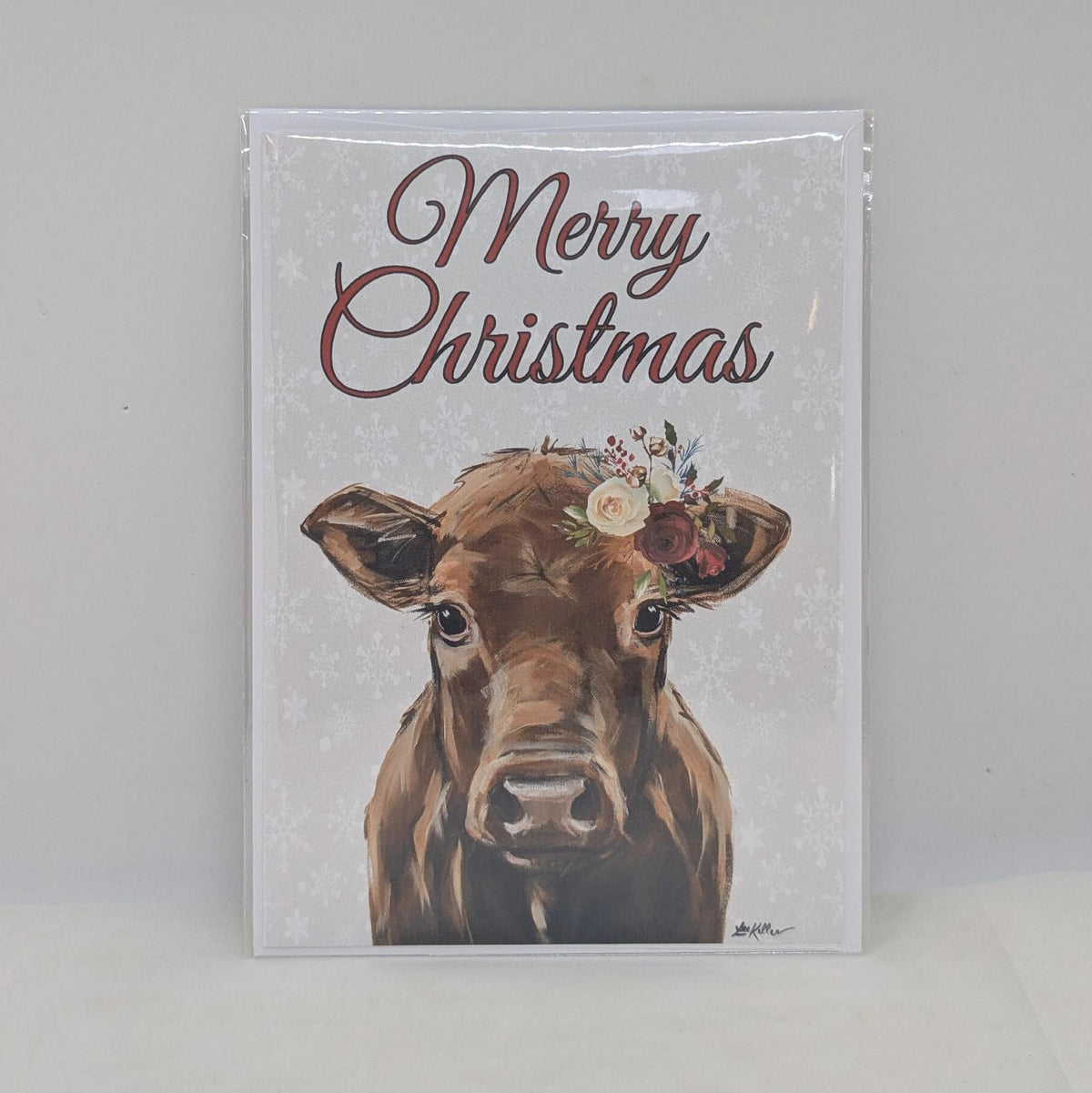 Brown Cow Christmas Card