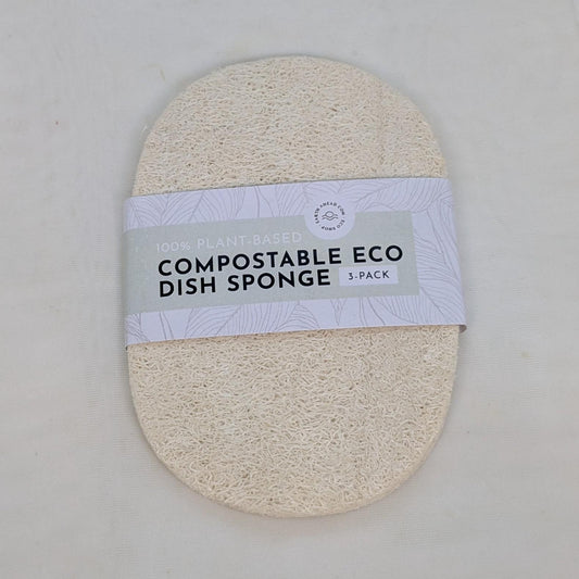 Compostable Dish Sponge 3-Pack | Eco Friendly, Zero Waste
