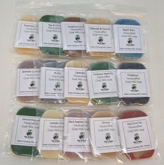 10 Trial Size Goat Milk Soaps, Small soaps, Assorted scents