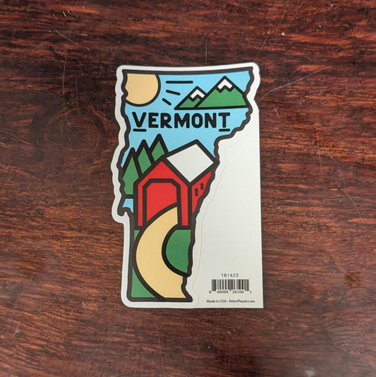 Vermont Covered Bridge Die Cut Vinyl Sticker #181423