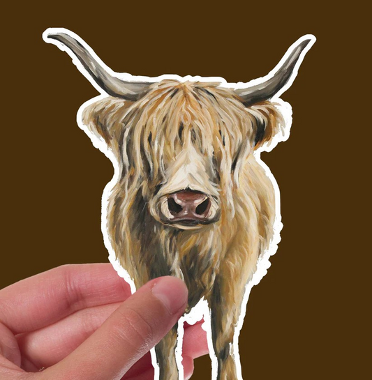 Highland Cow, standing "sticker" 4"